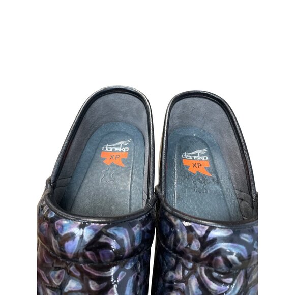 Dansko XP Womens Black Purple Leather casual nursing work clogs Size 40/9 SKU 91 - Picture 8 of 12